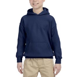 KIDS GILDAN NAVY BLUE HEAVY BLEND YOUTH HOODIE SIZE S