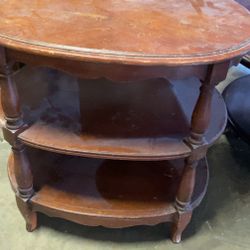 🪑 ROUND-TOP SIDE TABLE WITH SHELF 🪑