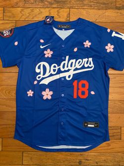 Blue Yamamoto Los Angeles Dodgers X Murakami Tokyo series Jersey.