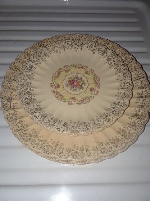 Vintage 1930's Trojan by Sebring USA 22k Gold Trim Plates BUNDLE