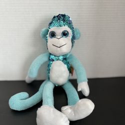 Adventure Planet Plush Sequin animals Monkey Stuffed Animal Purple Teal 