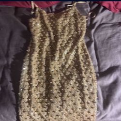 Fashion Nova Gold Mini Dress 
