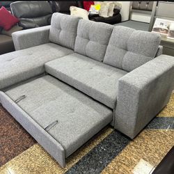 COMFY NEW MONACO REVERSIBLE CHAISE SOFA BED ON SALE ONLY $599. IN STOCK SAME DAY DELIVERY 🚚 EASY FINANCING 