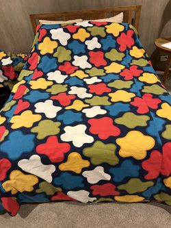 1970S Twin Bedspread, Drapes, Pillow Sham