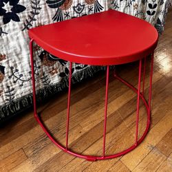 Vintage IKEA Tranaro Stool & Side Table Red 1999