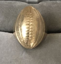 14 Karat Gold Custom Football Ring