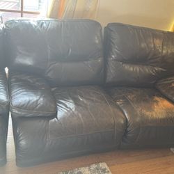 Genuine Leather/Wood Furniture Set 