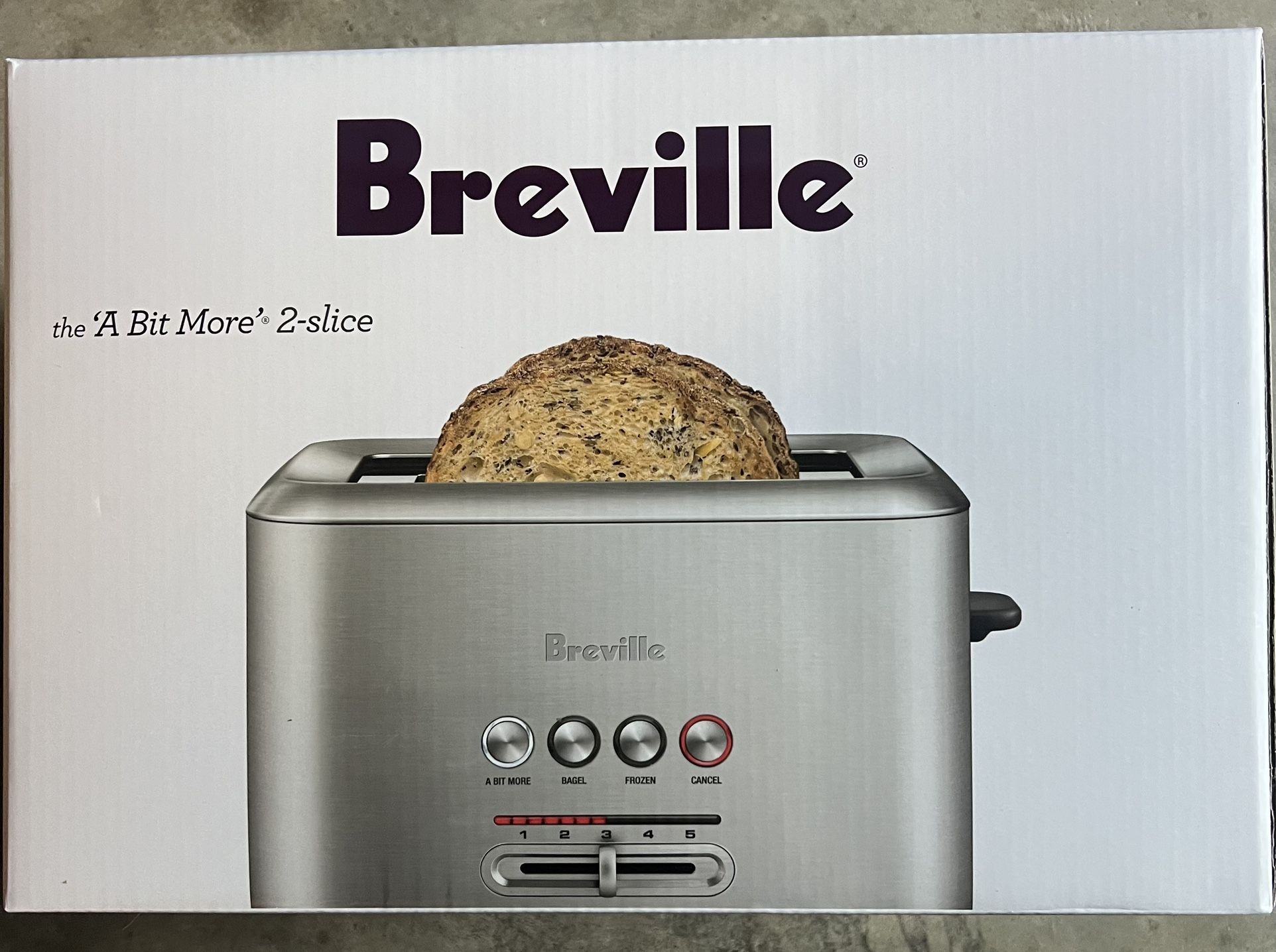 Breville A Bit More 2 Slice Stainless Steel Toaster: 1000W, Silver, Compact Design