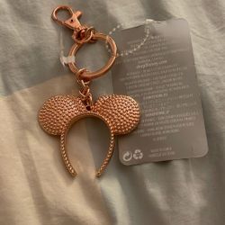 Rose Gold Mickey Ears Keychain