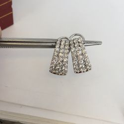 14k White Gold Diamond Earrings 