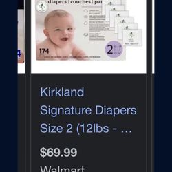 Baby Diapers Size 2 New Kirkland
