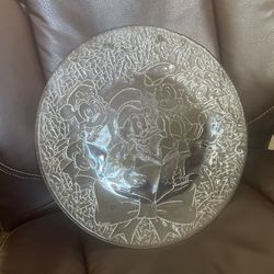 Disney Christmas Mickey Glass Plate