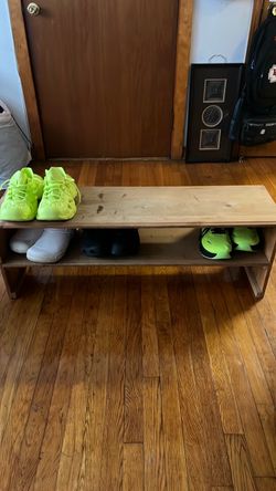 Two Tiered Wooden Shoe Organizer