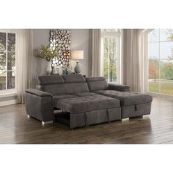 Ferriday Taupe Storage Sleeper Sectional

by Homelegance

