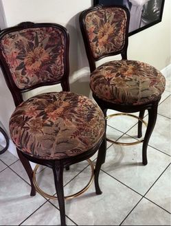 Pair Of Vintage Upholstered Bar Stools