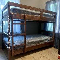 Twin Bunk Bed With Mattresses 