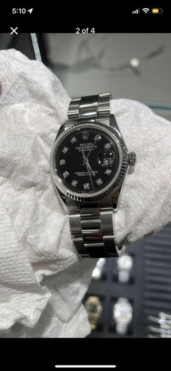 Authentic Original Rolex Datejust 36mm - Black Dial with Diamonds 💎