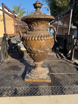 Large Bronze Neoclassical Decorative Urn with Lid