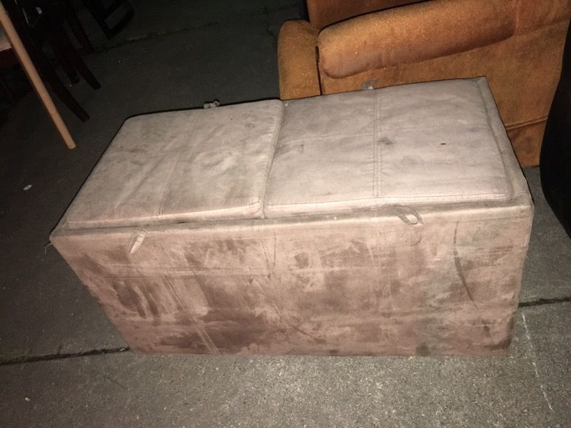 Storage Microsuede Ottoman