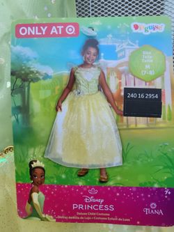 Princess Tiana Deluxe Child Costume Size 3T-4T, M (7-8)