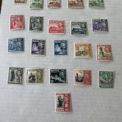Malta Complete Set Of King George VI 191-205 Stamps 