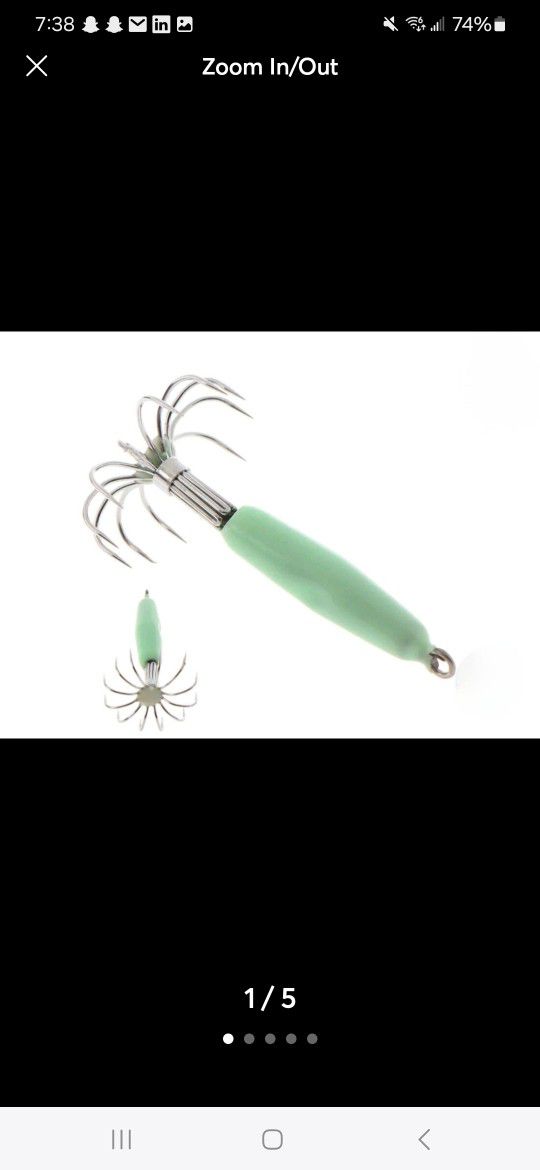 NEW Stainless Steel Luminous 12 Needle Squid Hook No Barb Blow Tube Umbrella Hook.  Please see all pictures as part of the description.   Please check