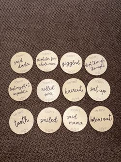 Infant Milestones Wooden Signs