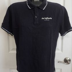 H&M Polo Shirt Men's Short Sleeve Slim Fit Ae/uphorie Esthetique Sz L 