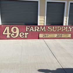 Vintage San Francisco 49er farm supply sign