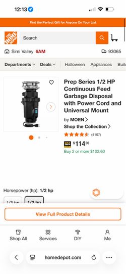 1/2 hp garbage disposal