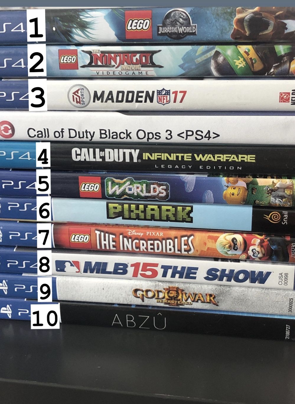 PS4 GAMES $5+