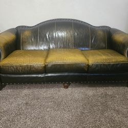 Thomasville Leather Nailhead Sofa