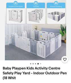 Baby Toddler Playpen Activity Center Indoor Outdoor Pen 75”x75”x25”