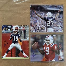New England Patriots Signed Auto 8x10 Brandon Tate Ellis Hobbs Pics