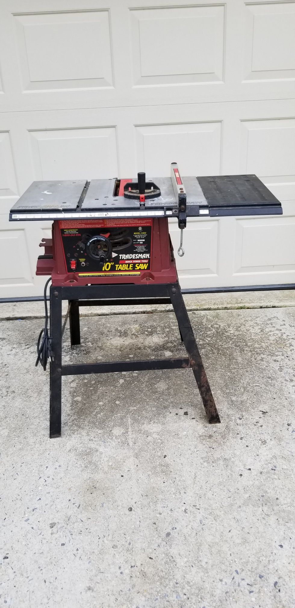 Tradesman 10 Table Saw 8032 With Extension Table And Stand Works Great For Sale In S Harrisn Township
