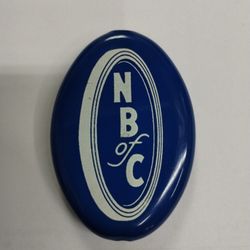 Vintage NB of C (National Bank of Commerce) coin wallet/holder, blue/white, rubber