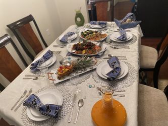 Table clothes with African print or Ankara