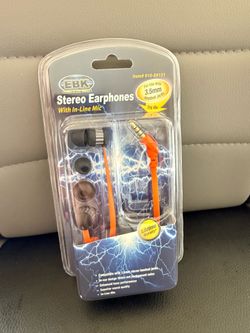 Stereo Earphones With In-Line Mic