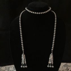 Swarovski pearl wrap with tassels