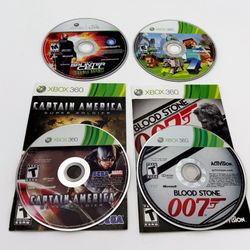 Microsoft Xbox 360 Game Lot - Captain America, Blood Stone, Minecraft And Splinter Cell