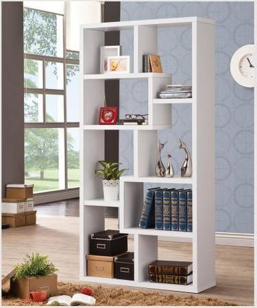 Bookcase With Random Boxes In White Finish! Lowest Prices Ever!