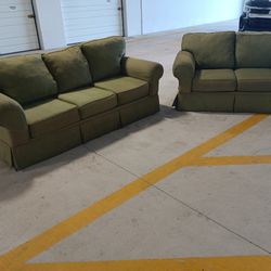 Green sofa and Loveseat 
