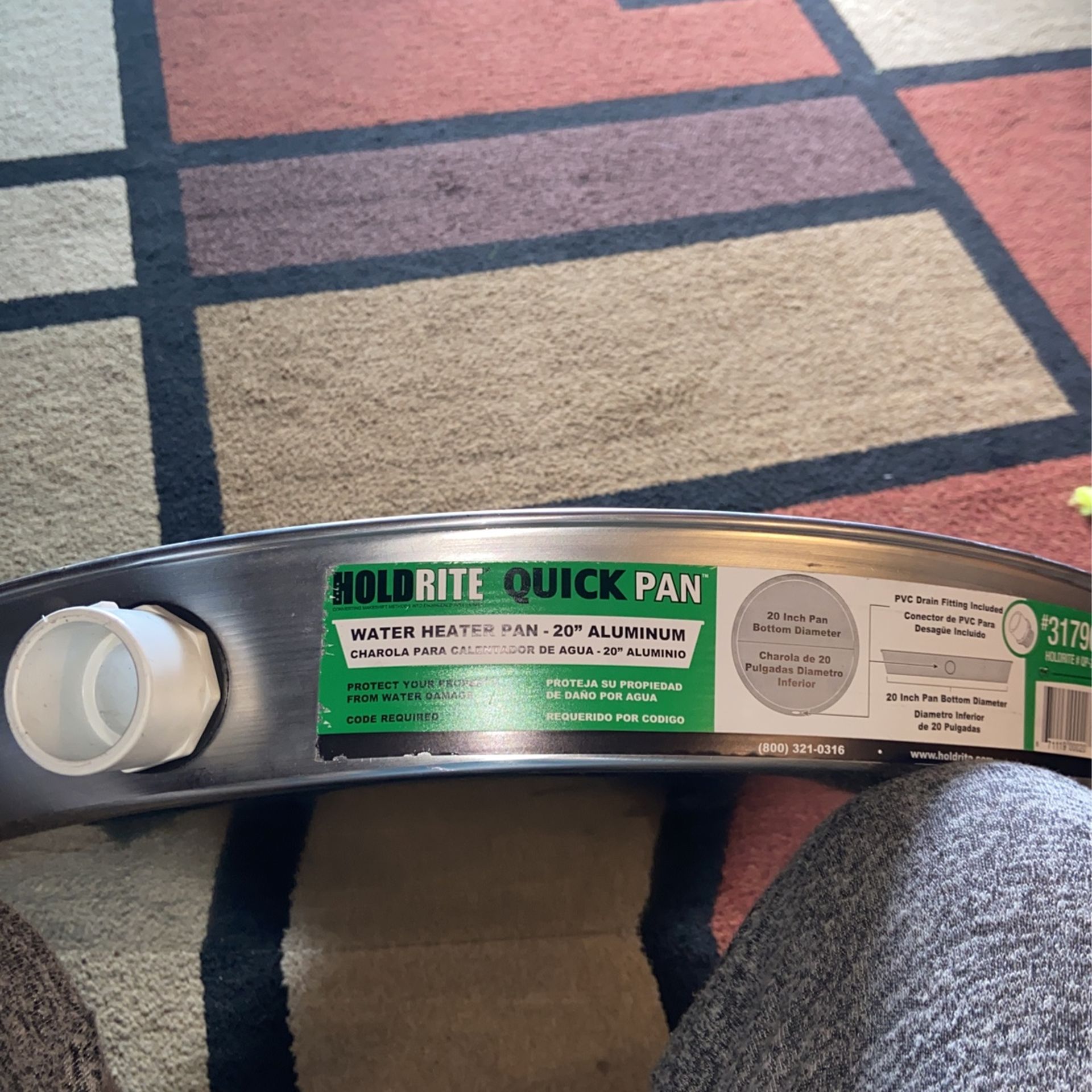 Hold Rite 20” Water Heater Pan  New 