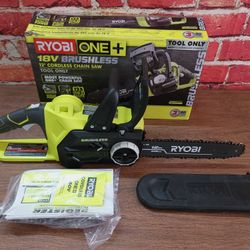 RYOBI 18V Brushless 12 in. Battery Chainsaw (Tool Only)