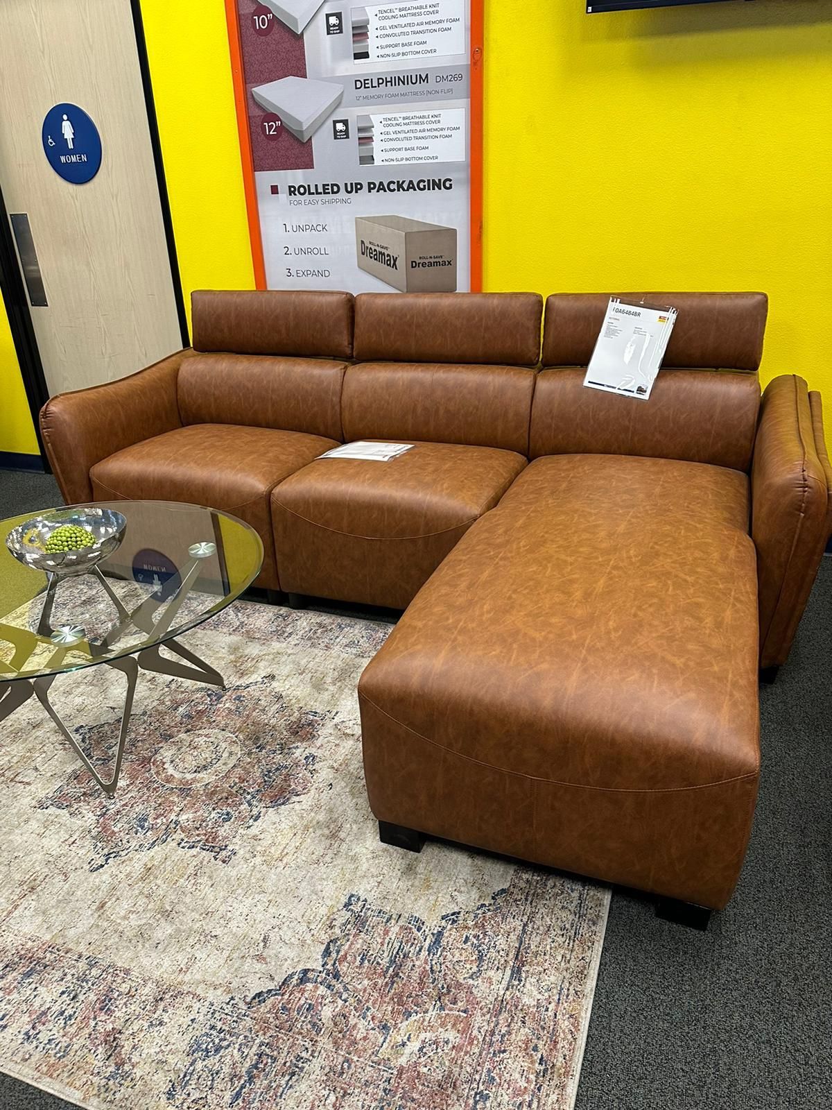 Brown Leatherette Sectional Brand New In Box Firm Price $899 NO LOWBALLERS PLEASE!!