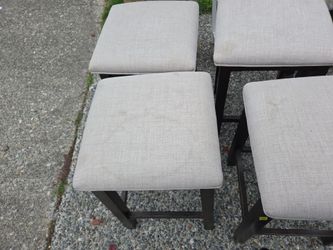 Set of 5 Upholstered Backless Bar Stools