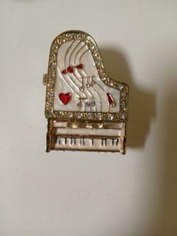Grand Piano Enamel Sparkle Trinket Box 