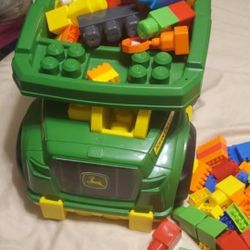 Brand New John Deere Truck With Lots Of Legos  ( Never Used ).