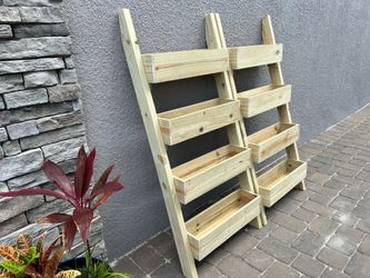🦋 💯 Pine Wood 4-Tier Vertical Raised Garden (60”H x 27”W) Planter Ladder Box: Plants 🌻 Flowers 🌸 Herbs 🌿 Vegetables 🌶 Indoor ☀️ Outdoor 🌧