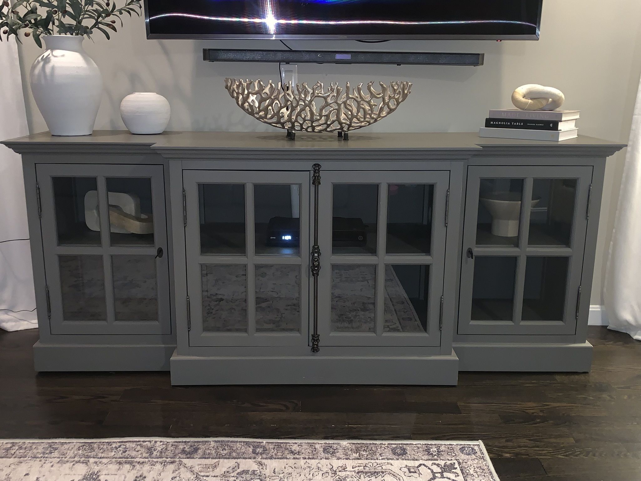 RH Restoration Hardware French Casement Glass Media Cabinet